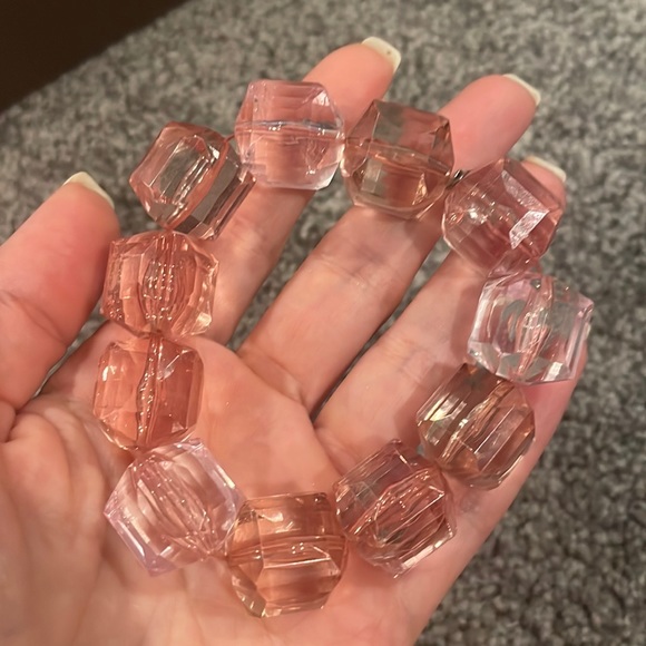 Tarina Tarantino large lucite bracelet. Cream soda/pink - Picture 1 of 2